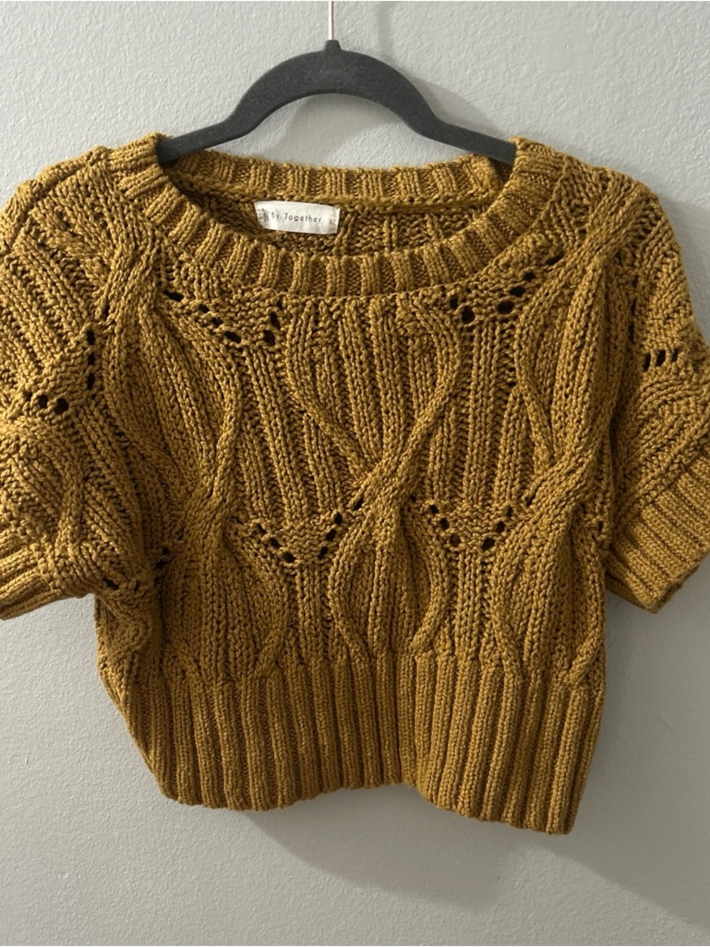 By Together Ladies Chunky Short Sleeve 96% Cotton Sweater Size Small